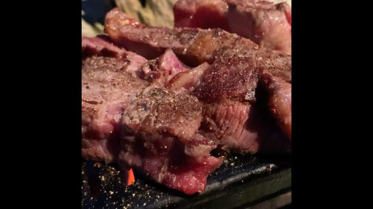 厚切りステーキをB 6で焼く！ #asmr #キャンプ飯
