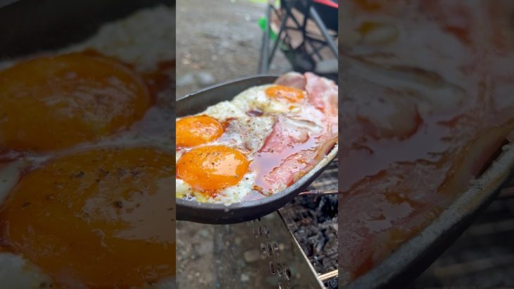 【ジブリ飯】 ハウルの動く城のベーコンエッグ     #ジブリ #amsr #camp #キャンプ飯  #ジブリ飯 #飯テロ #キャンプ #キャンプ飯
