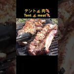 快晴なので肉を焼こう！川と山菜とテント泊？ #テント #肉 #簡単レシピ