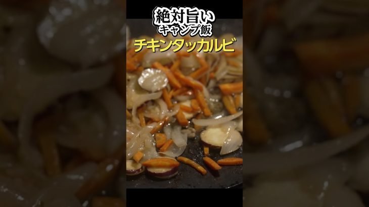 【簡単キャンプ飯】マルチグリドルでチキンタッカルビ #キャンプ #冬ソロキャンプ #アウトドア #ソロキャンプ#shorts #bushcraft #cooking #먹방