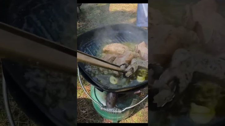 キャンプでつくる豚のコンフィ　#キャンプ #フランス料理 #低温調理