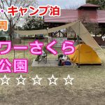 🚗⛺プリウスで日本一周⁉️無料キャンプ場でテント泊を試してみた【ルーフキャリアバッグ設置・ポタ電検証】「フラワーさくら平塚公園キャンプ場」