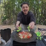 【キャンプ飯×ラーメン屋の自家製麺】さくらまるの生麺でオイルパスタ作ってみた！アサリ×菜の花×トマトのアヒージョ風！