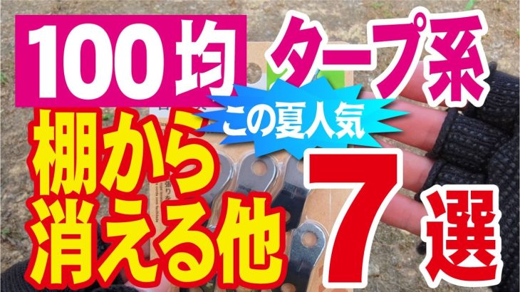 【オススメタープ張り方＆タープ周辺人気100均アイテム】棚から消える他７選！