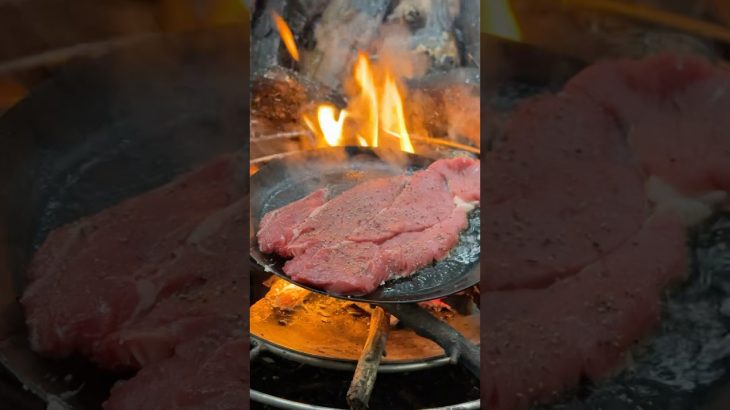 【キャンプ飯】わさびステーキラーメン#ソロキャンプ #レシピ #asmr