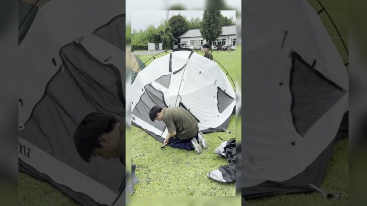 昭和ふるさと村2025設営編！muraco様よりテントをご提供いただきました！ #キャンプ #テント設営 #テント #muraco #おすすめにのりたい  #camping #camp #fyp