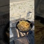 【キャンプ飯】ビーチで白茄子バター醤油パスタ#ソロキャンプ #レシピ #asmr