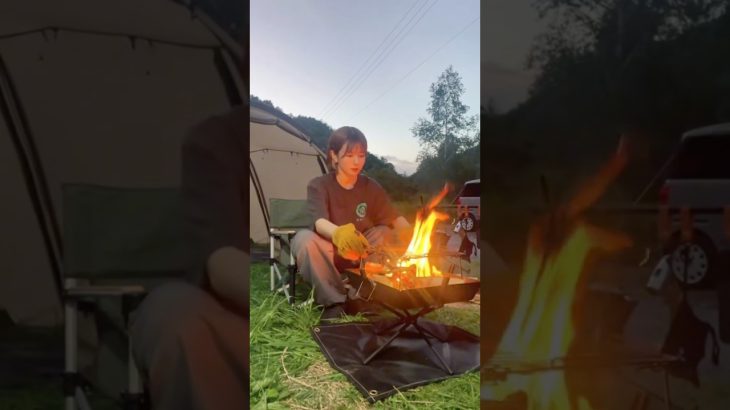 【キャンプ動画】冷凍餃子スープ #camping #outdoors #cooking #food #shorts #fyp