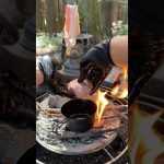 【キャンプ飯】牛100% 金のほりにし月見バーガー#ソロキャンプ #レシピ #asmr