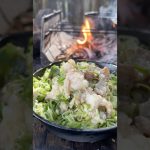 【キャンプ飯】ねぎ塩ホルモン焼きそば#ソロキャンプ #レシピ #asmr