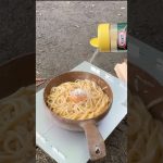 『キャンプ飯』 濃厚チーズパスタ作ってみた👍in滝沢園キャンプ場　#ソロキャンプ #キャンプ #チェダーチーズ