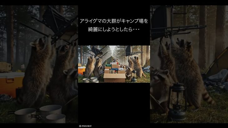 アライグマの大群がキャンプ場を綺麗にしようとしたら・・・　#アライグマ  #raccoon #ai #shorts #おもしろ動画　＃おすすめ