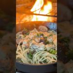 【キャンプ飯】牡蠣バター醤油パスタ#ソロキャンプ #レシピ #