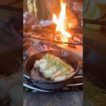 【キャンプ飯】ベーコン餅チーズ#ソロキャンプ #レシピ #asmr