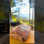 触るだけで肉がほぐれる！プルドポークでバーガー作ってみた🍔 #キャンプ飯 #outdoorcooking #pulledpork
