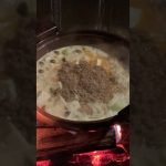 【簡単キャンプ飯】　坦々豆乳鍋とハイボール　#簡単レシピ #アウトドアグルメ #坦々豆乳鍋　#十年明 #キャンプ飯