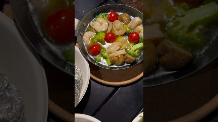 アヒージョはキャンプ飯の定番かな？残り食材で作ったラーメンもおいしかったから最後まで見てね❣️#キャンプ飯#料理動画#レシピ動画#アヒージョ#明太バターポテト#じゃがバター#ゆりごはん